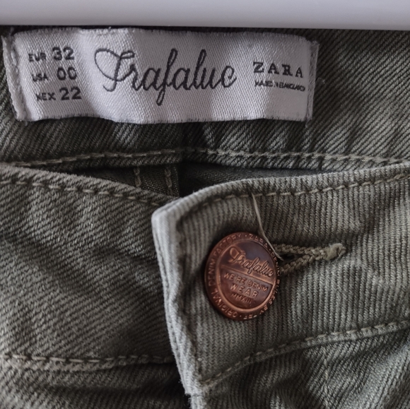 Zara Trafaluc Olive/Navy Colored Skinny Jeans 00 - Picture 3 of 3